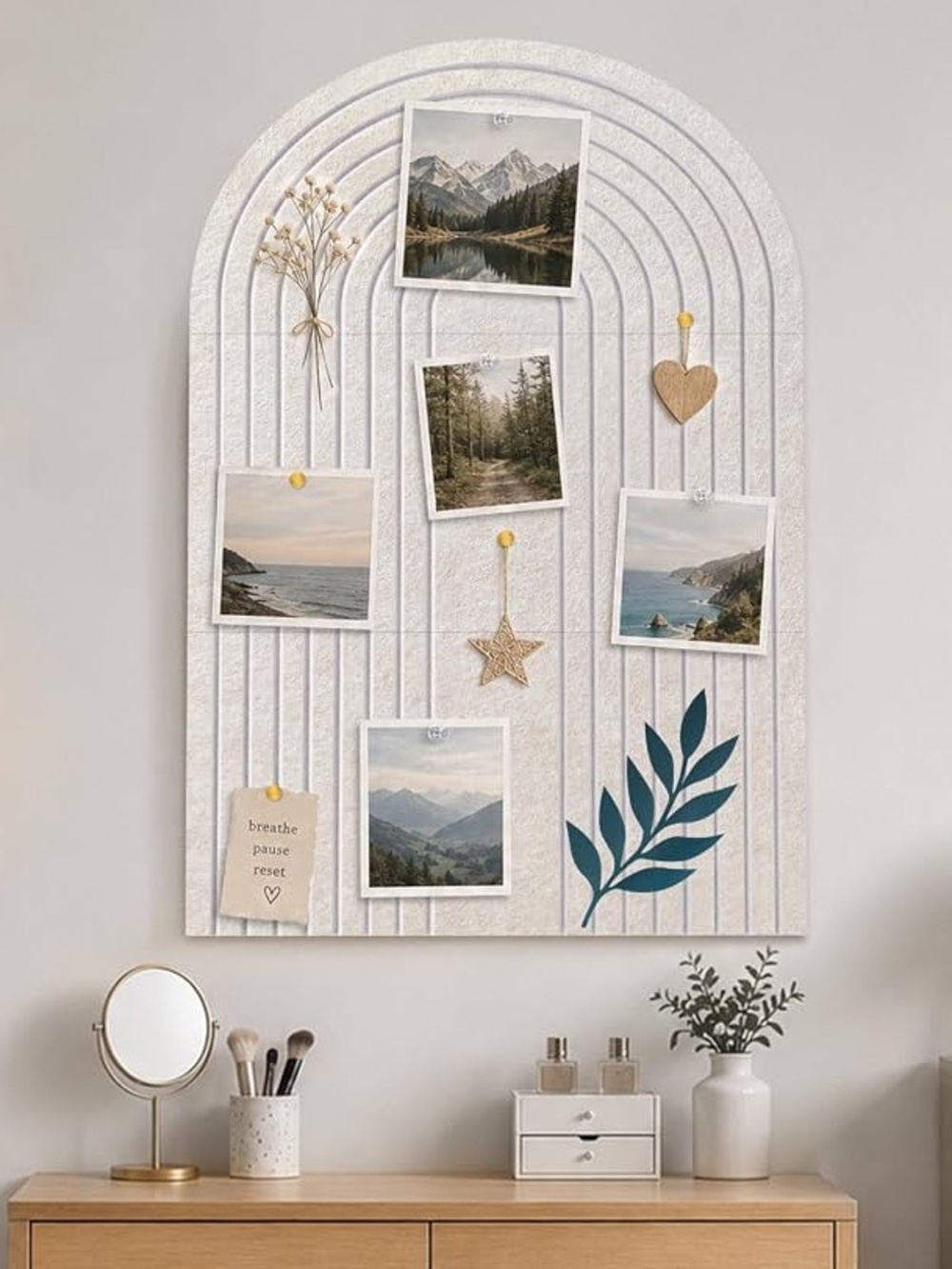 NEW Vabamna large arched felt bulletin board in Oatmeal 36x24”